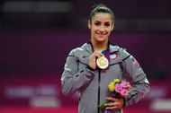 Raisman with the gold medal at the London Olympics Day 11